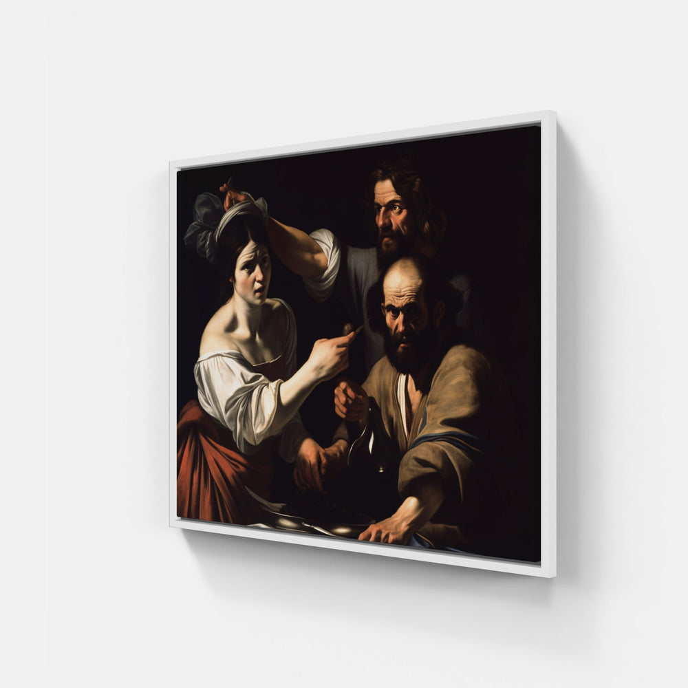 Caravaggio's Timeless Gaze-Canvas-artwall-20x20 cm-White-Artwall