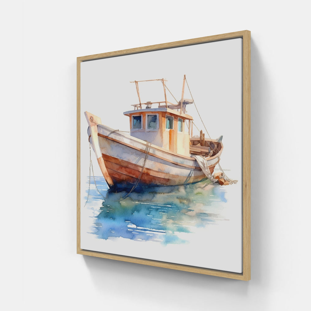 Gentle Waves Elegant Boat-Canvas-artwall-Artwall