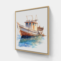 Gentle Waves Elegant Boat-Canvas-artwall-Artwall