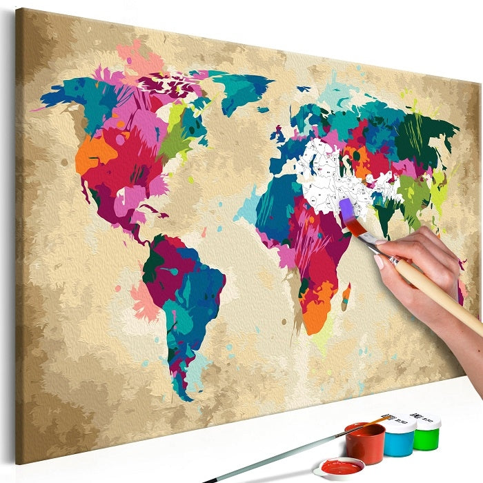 Painting by Number Colorful Map