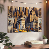 New-York jamais dormir.- Tableau aluminium