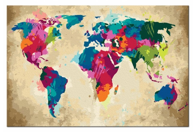 Painting by Number Colorful Map