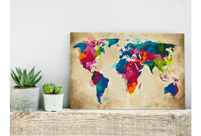 Painting by Number Colorful Map