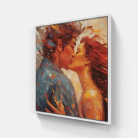 Tender Kiss Devotion-Canvas-artwall-20x20 cm-White-Artwall