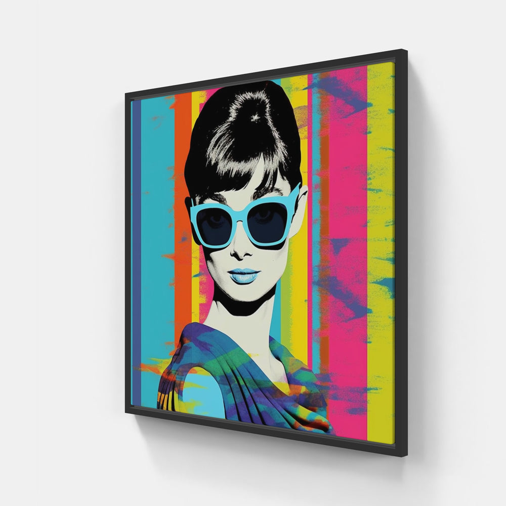 Audrey Hepburn-Canvas-artwall-20x20 cm-Black-Artwall