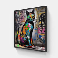 Cat love forever-Canvas-artwall-20x20 cm-Black-Artwall