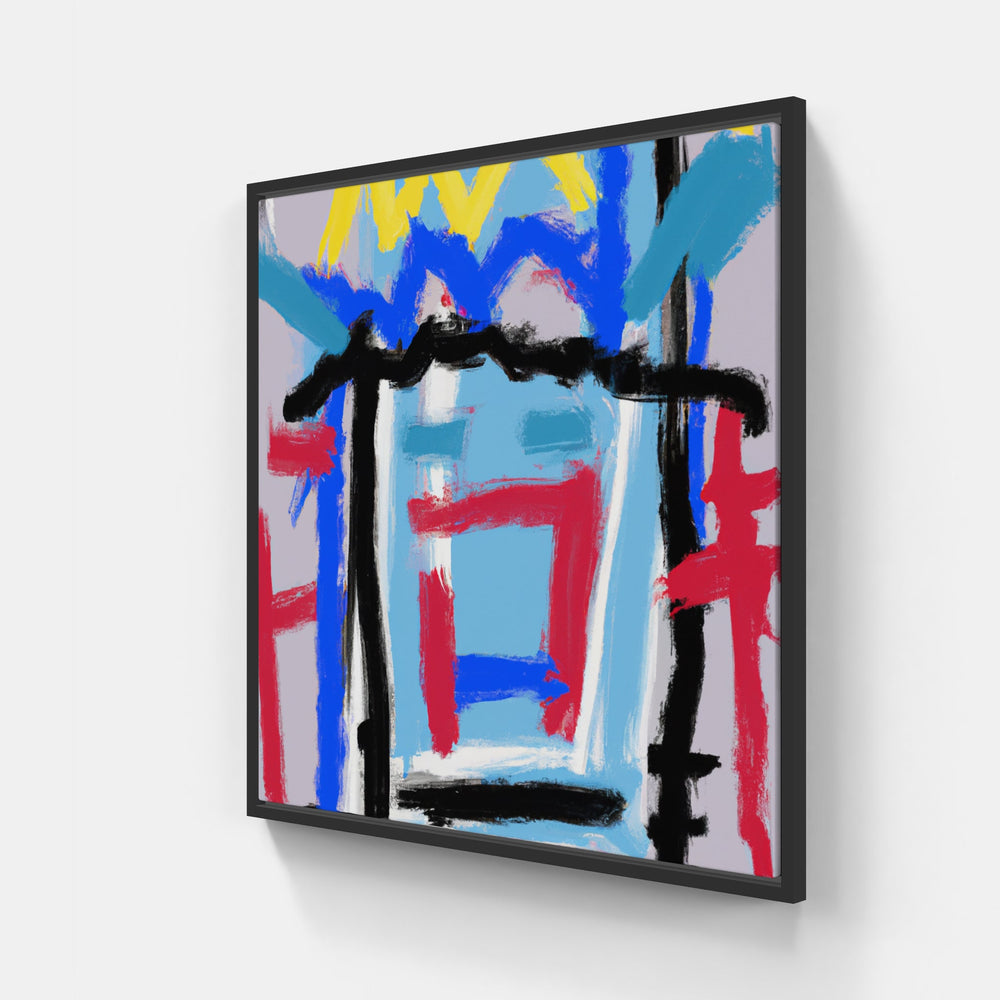 Basquiat paints on time-Canvas-artwall-20x20 cm-Black-Artwall