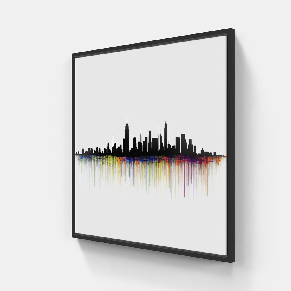 Urban Skyline Splendor-Canvas-artwall-20x20 cm-Black-Artwall