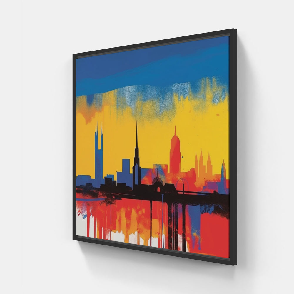 Breathtaking Skyline Panorama-Canvas-artwall-20x20 cm-Black-Artwall