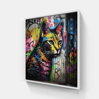 Cat meow purr hug-Canvas-artwall-20x20 cm-White-Artwall