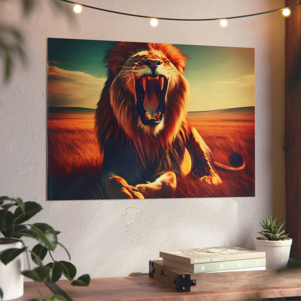 Lion rugit - Tableau aluminium