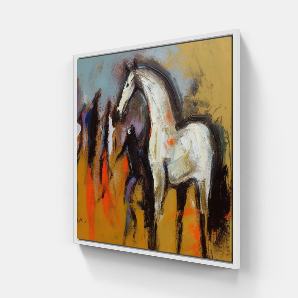 Swift Horse Movement-Canvas-artwall-20x20 cm-White-Artwall