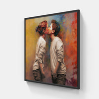 Romantic Affection Harmony Unity-Canvas-artwall-20x20 cm-Black-Artwall