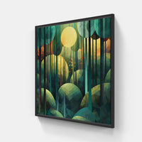 Enchanted Woods Sunbeams-Canvas-artwall-20x20 cm-Black-Artwall