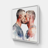 Amorous Unity Passion Embrace-Canvas-artwall-20x20 cm-White-Artwall