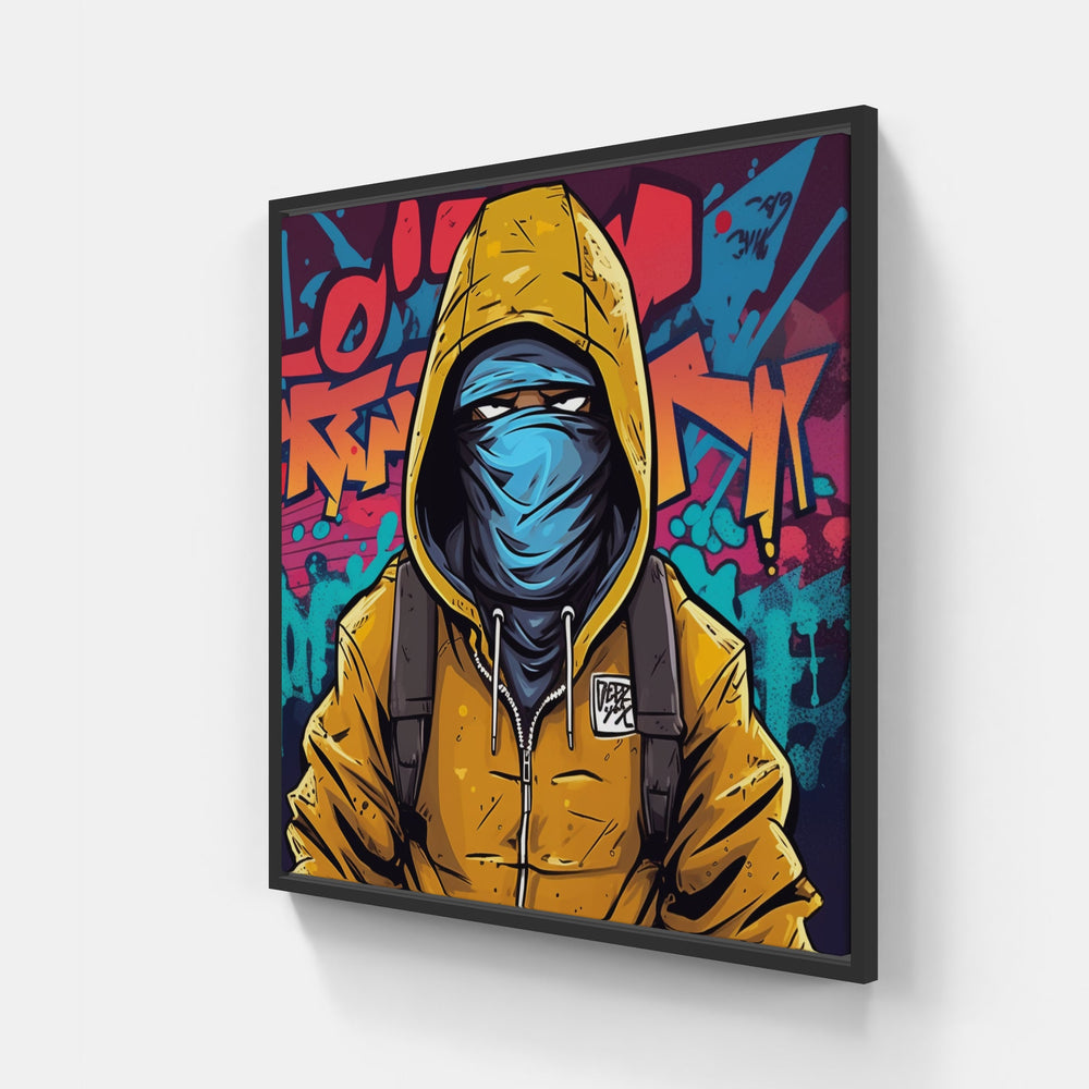 Vibrant Streetwear Splash-Canvas-artwall-20x20 cm-Black-Artwall