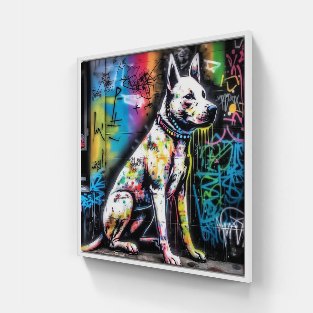 Dog Joy Love Peace-Canvas-artwall-20x20 cm-White-Artwall