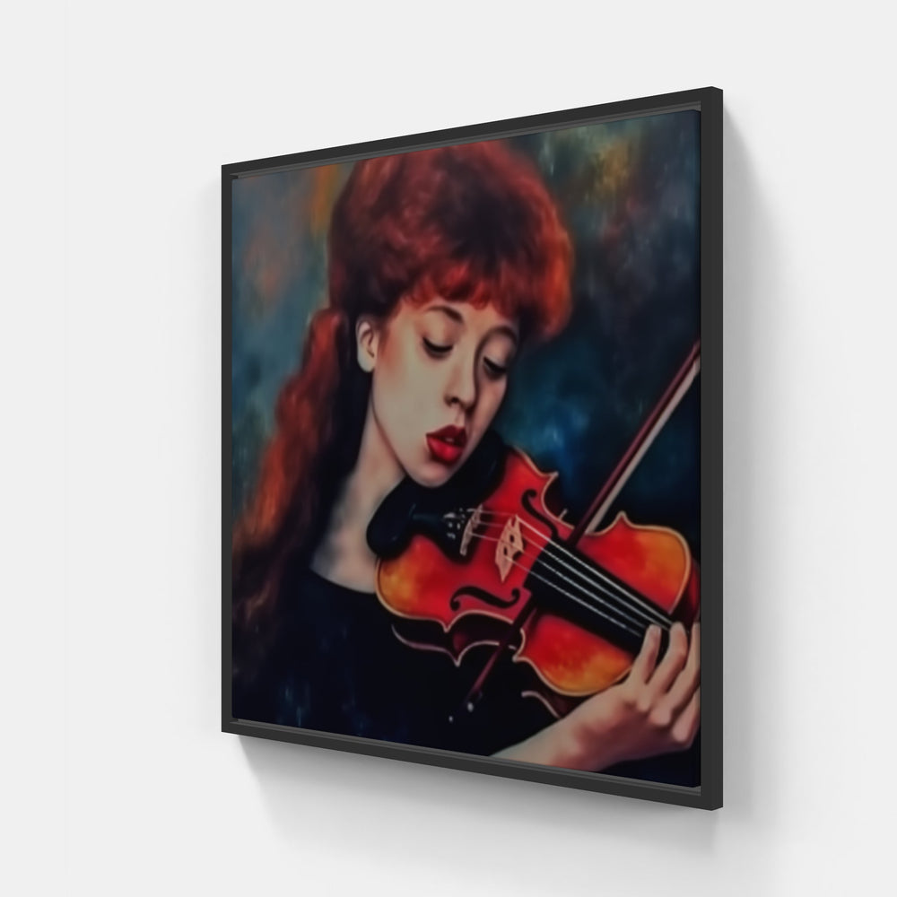 Soulful Violin Serenade-Canvas-artwall-20x20 cm-Black-Artwall