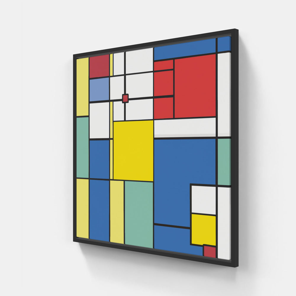 Mondrian mosaic dreams-Canvas-artwall-20x20 cm-Black-Artwall