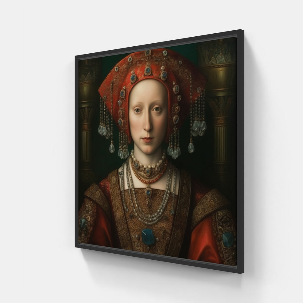 Intricate Van Eyck Details-Canvas-artwall-20x20 cm-Black-Artwall