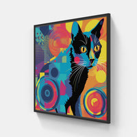 Cat meow purr scratch-Canvas-artwall-20x20 cm-Black-Artwall