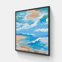 Beach Bonfire Sunset-Canvas-artwall-20x20 cm-Black-Artwall
