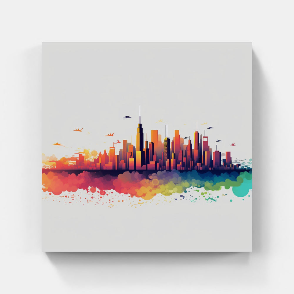 Vibrant City Skyline-Canvas-artwall-Artwall