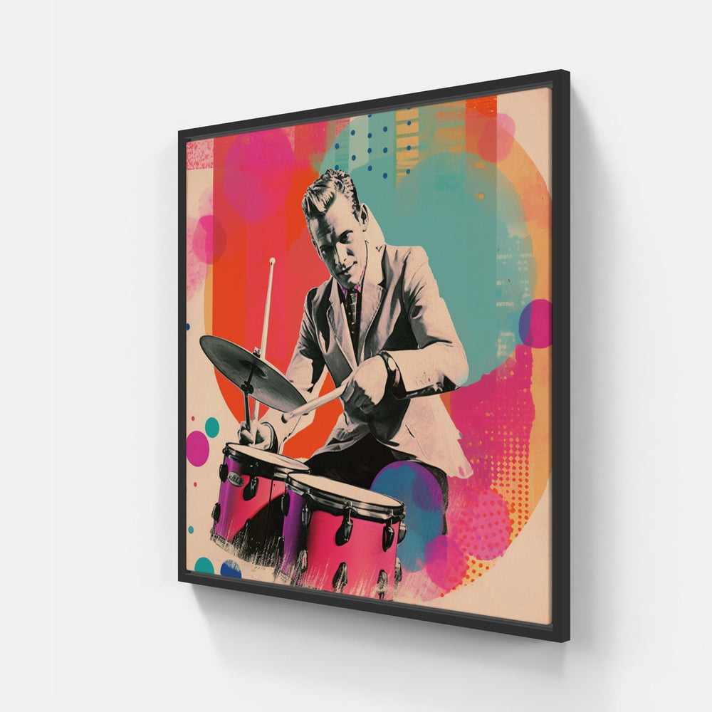 Melting Pot of Drums-Canvas-artwall-20x20 cm-Black-Artwall