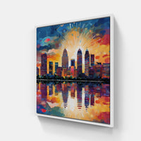 Graceful Cityscape Skyline-Canvas-artwall-20x20 cm-White-Artwall