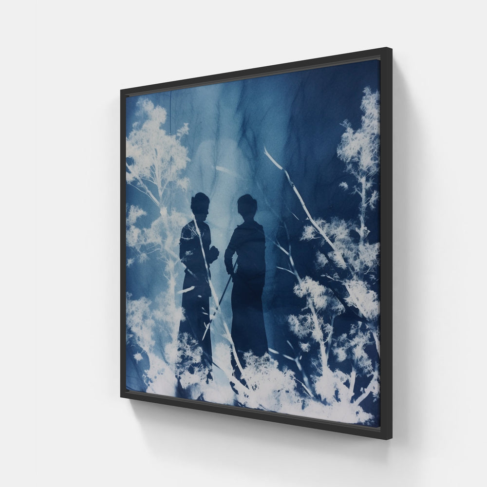 Antique Cyanotype Splendor-Canvas-artwall-20x20 cm-Black-Artwall