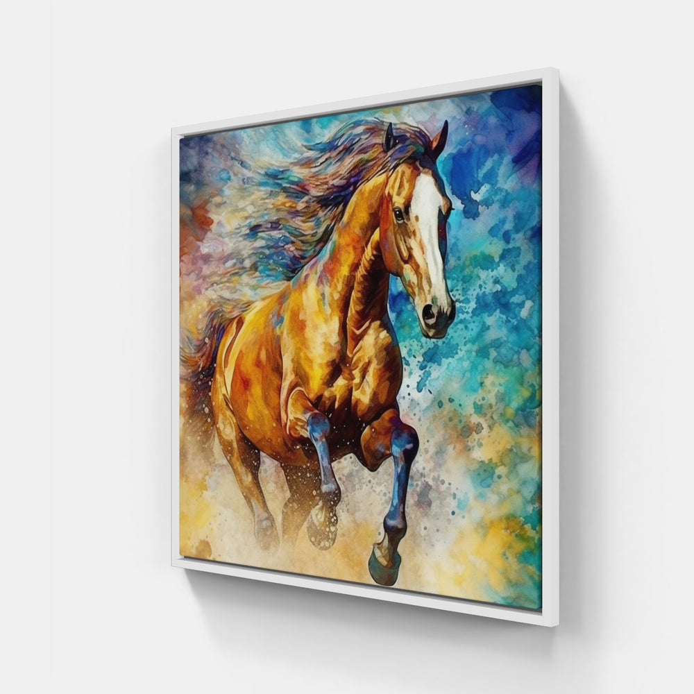 Graceful Horse Canter-Canvas-artwall-20x20 cm-White-Artwall