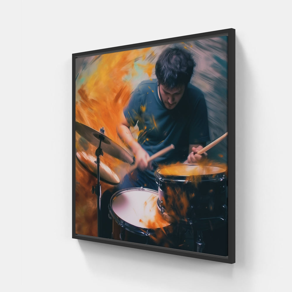 Melodic Drum Canvas-Canvas-artwall-20x20 cm-Black-Artwall