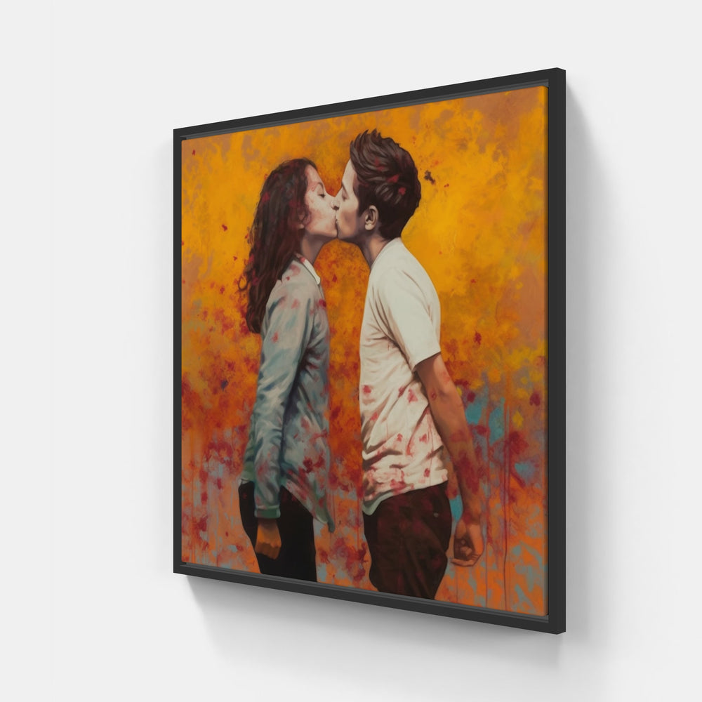 Passionate Emotion Connection-Canvas-artwall-20x20 cm-Black-Artwall