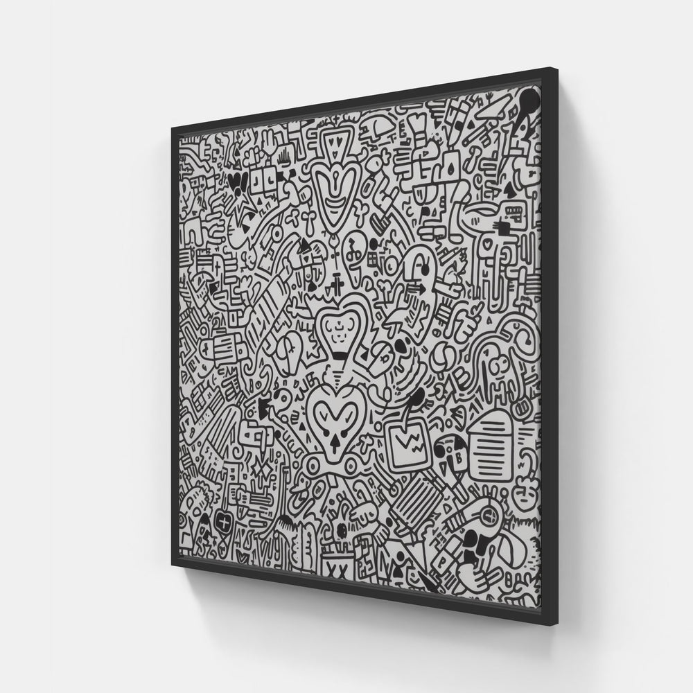 Keith love fades-Canvas-artwall-20x20 cm-Black-Artwall