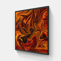 Orange Sunrise Glow-Canvas-artwall-20x20 cm-Black-Artwall