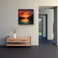 Tranquil Sunset Silhouette-Canvas-artwall-Artwall