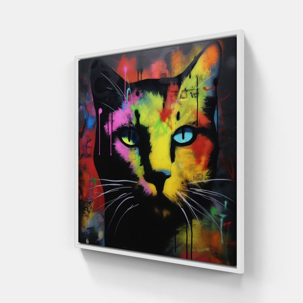 Cat purr bliss-Canvas-artwall-20x20 cm-White-Artwall