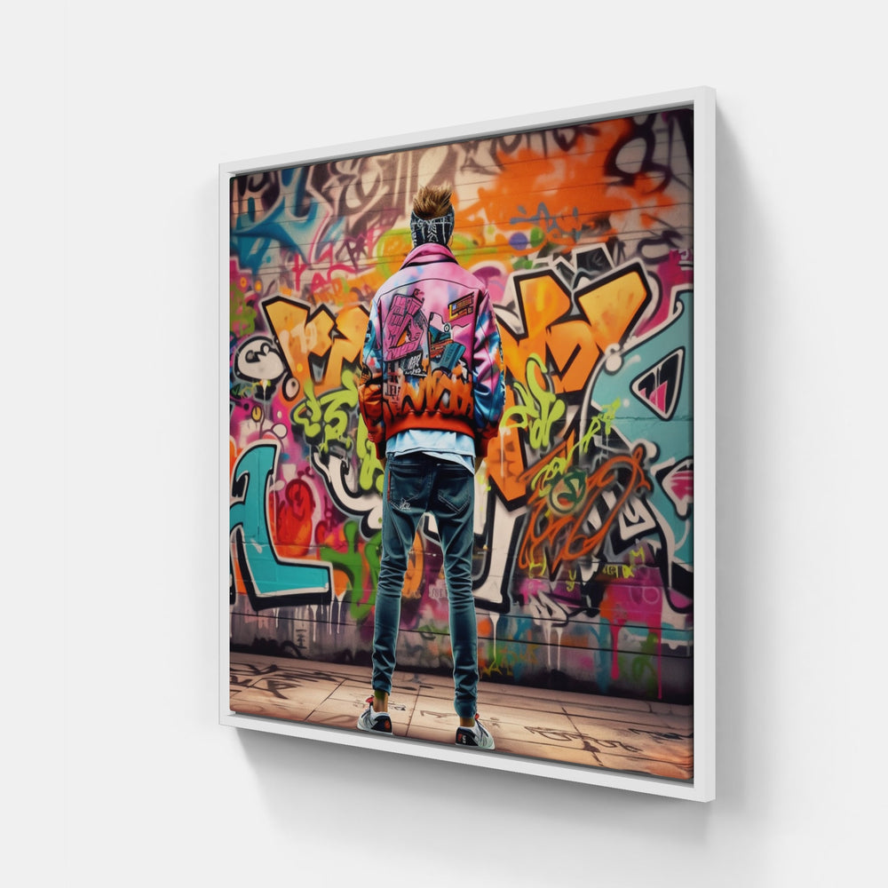 Dynamic Streetwear Expression-Canvas-artwall-20x20 cm-White-Artwall