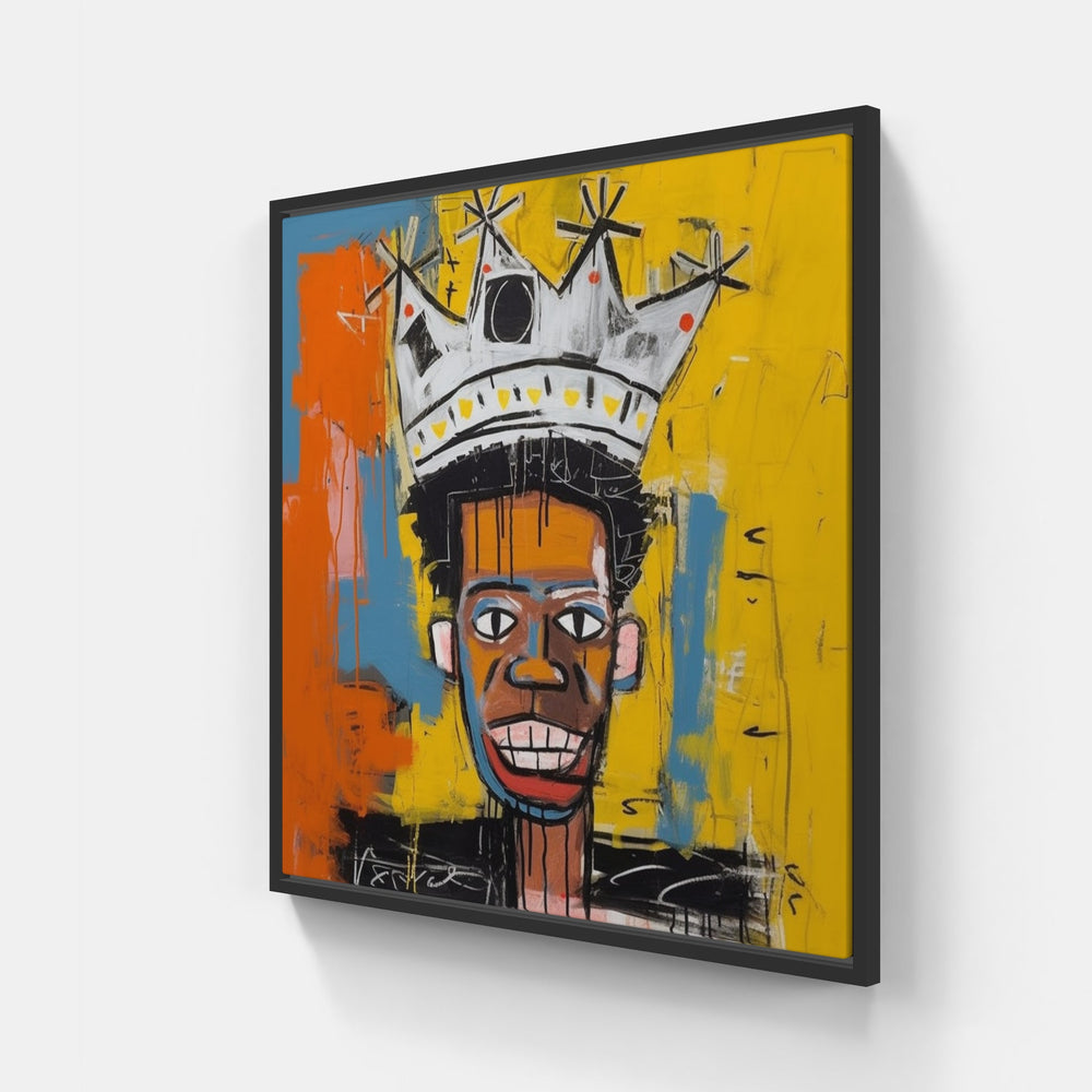 Basquiat's Bold Expressions-Canvas-artwall-20x20 cm-Black-Artwall