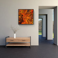 Orange dreams soar-Canvas-artwall-20x20 cm-Black-Artwall