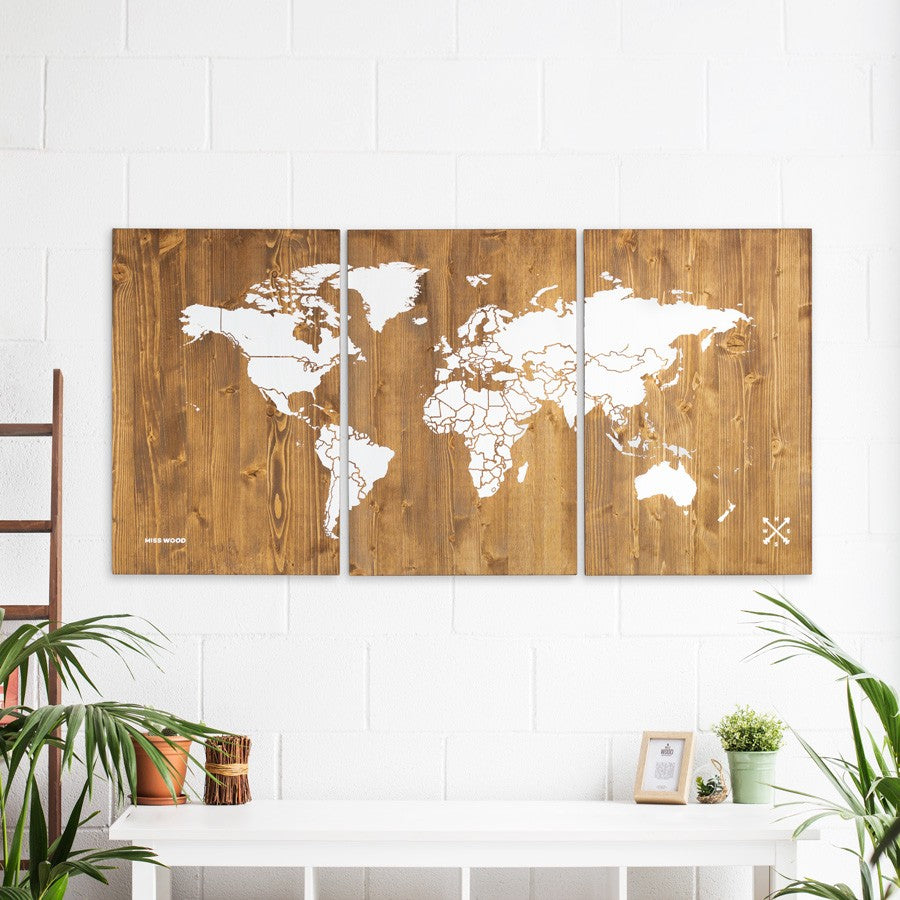Wood Decoration World map XL