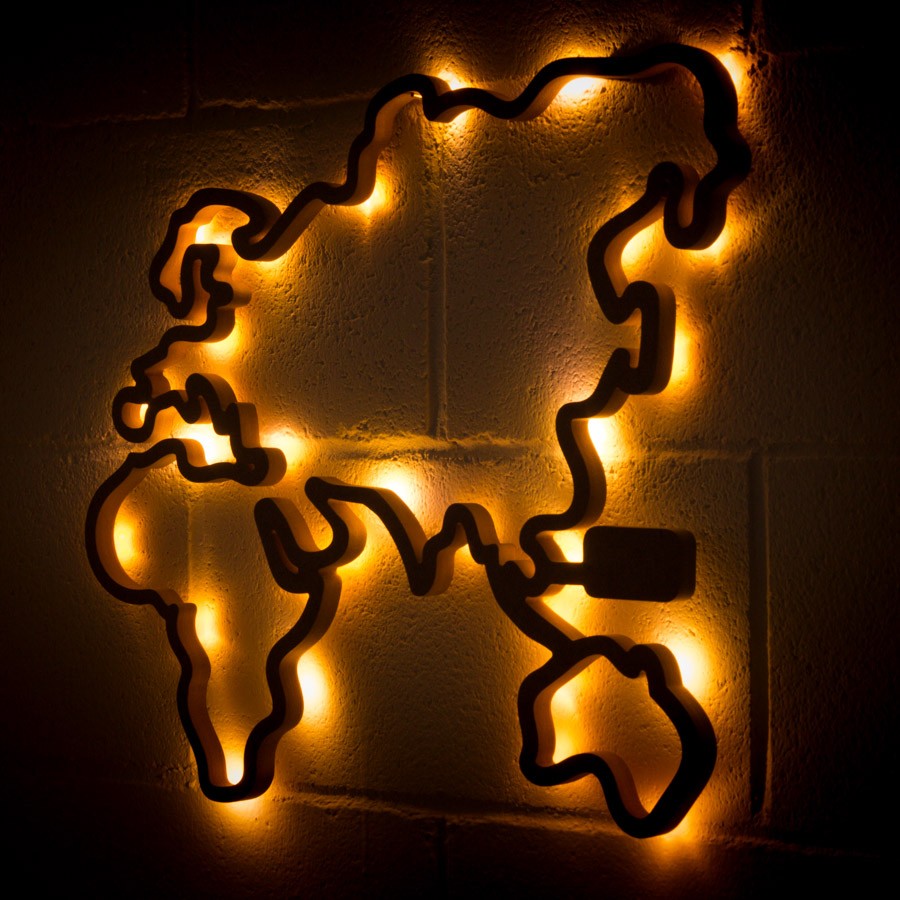 Carte du monde lumineuse LED
