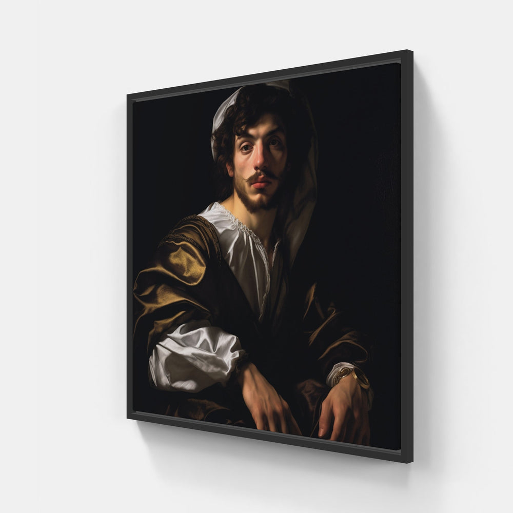 Baroque Elegance-Canvas-artwall-20x20 cm-Black-Artwall
