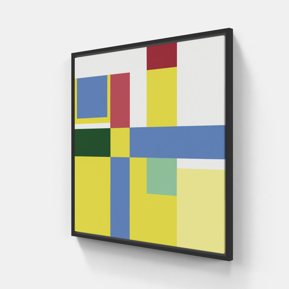 Mondrian Color Joy-Canvas-artwall-20x20 cm-Black-Artwall