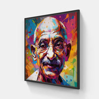 Ghandi Spirit-Canvas-artwall-20x20 cm-Black-Artwall