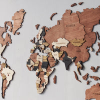Original Wooden Wall Worldmap
