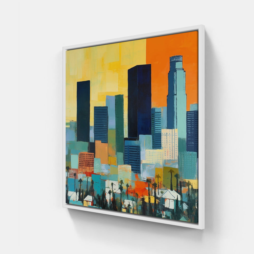 Enigmatic Night Skyline-Canvas-artwall-20x20 cm-White-Artwall