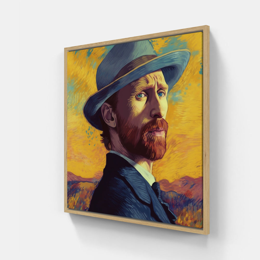 Van Gogh's Starry Night-Canvas-artwall-20x20 cm-Wood-Artwall