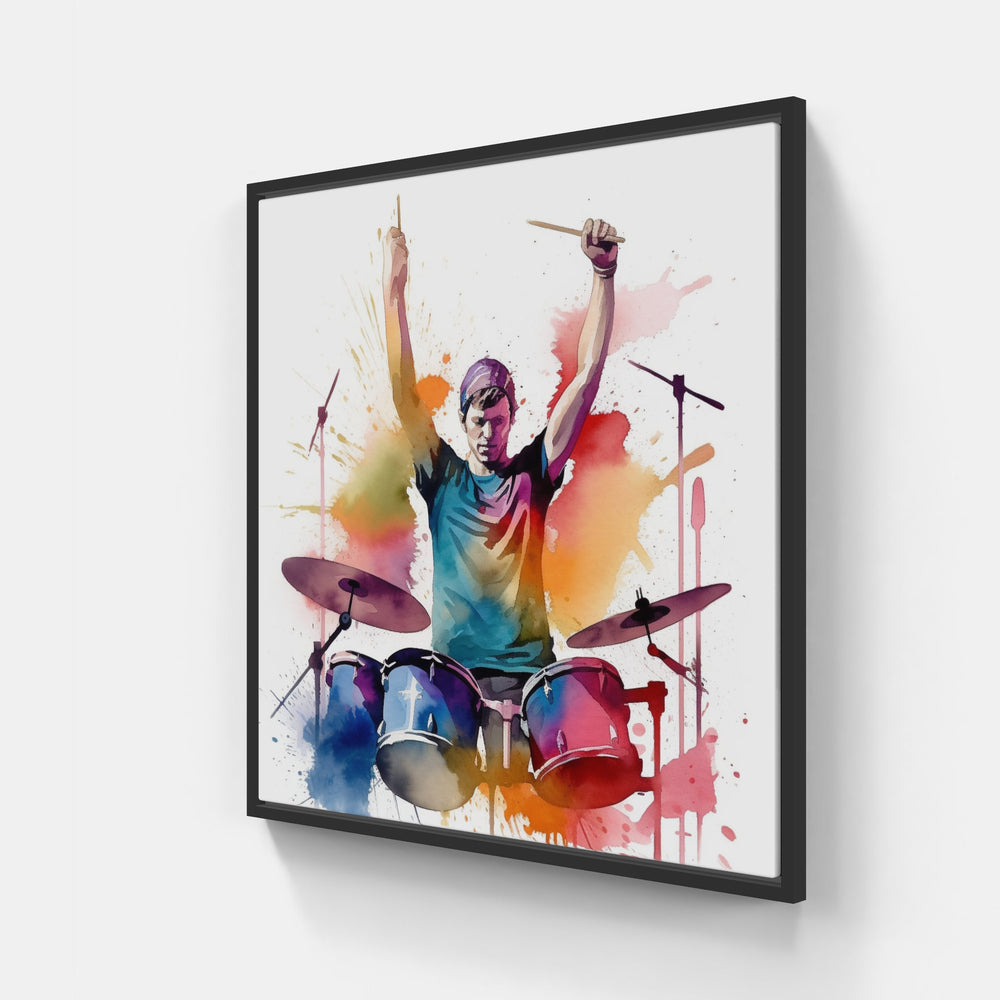 Rhythmic Drum Art-Canvas-artwall-20x20 cm-Black-Artwall