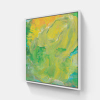 Green sprouts laugh-Canvas-artwall-20x20 cm-White-Artwall